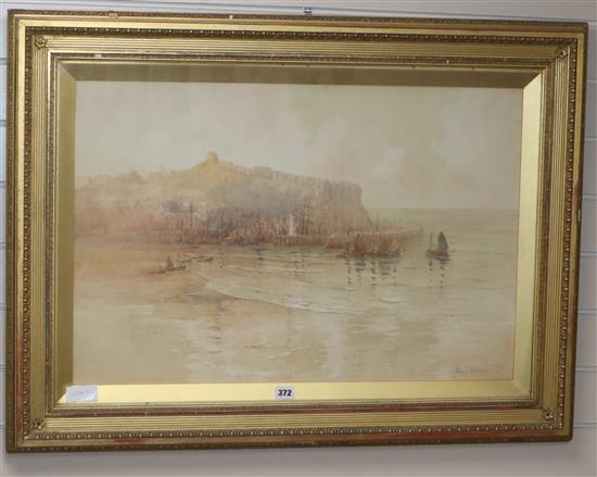 Harry Wanless, watercolour, View of Scarborough, 50 x 74cm